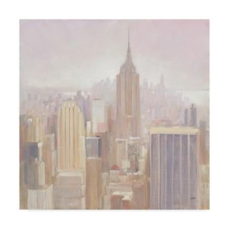 Julia Purinton 'Manhattan In The Mist' Canvas Art,14x14